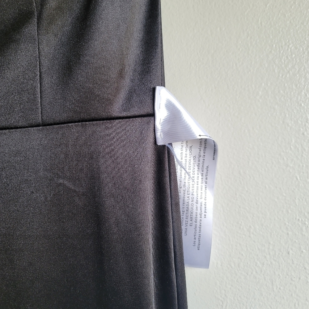 Mac Duggal Black Satin Gown with Embellished Straps - Picture 16 of 16
